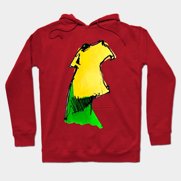 Yellow green yum dog Hoodie by Mzerart